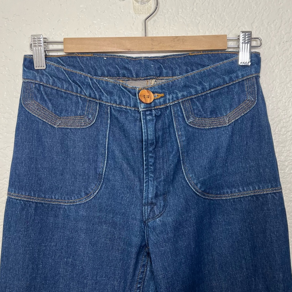 J Brand Flare Jeans Dark Wash Mid Rise 70’s Retro No Pockets Size 27 - Picture 3 of 12